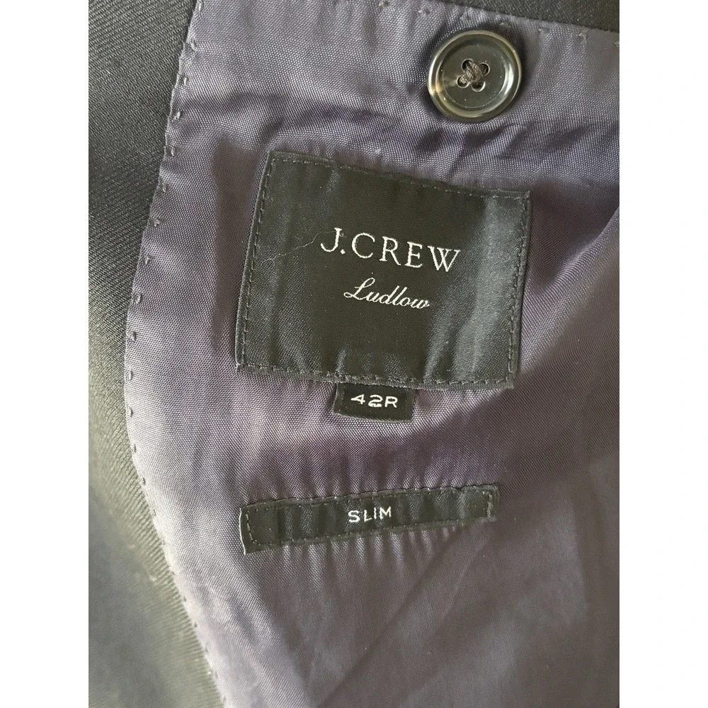 J.Crew Ludlow Slim Blazer 42R Black Four Season Wool